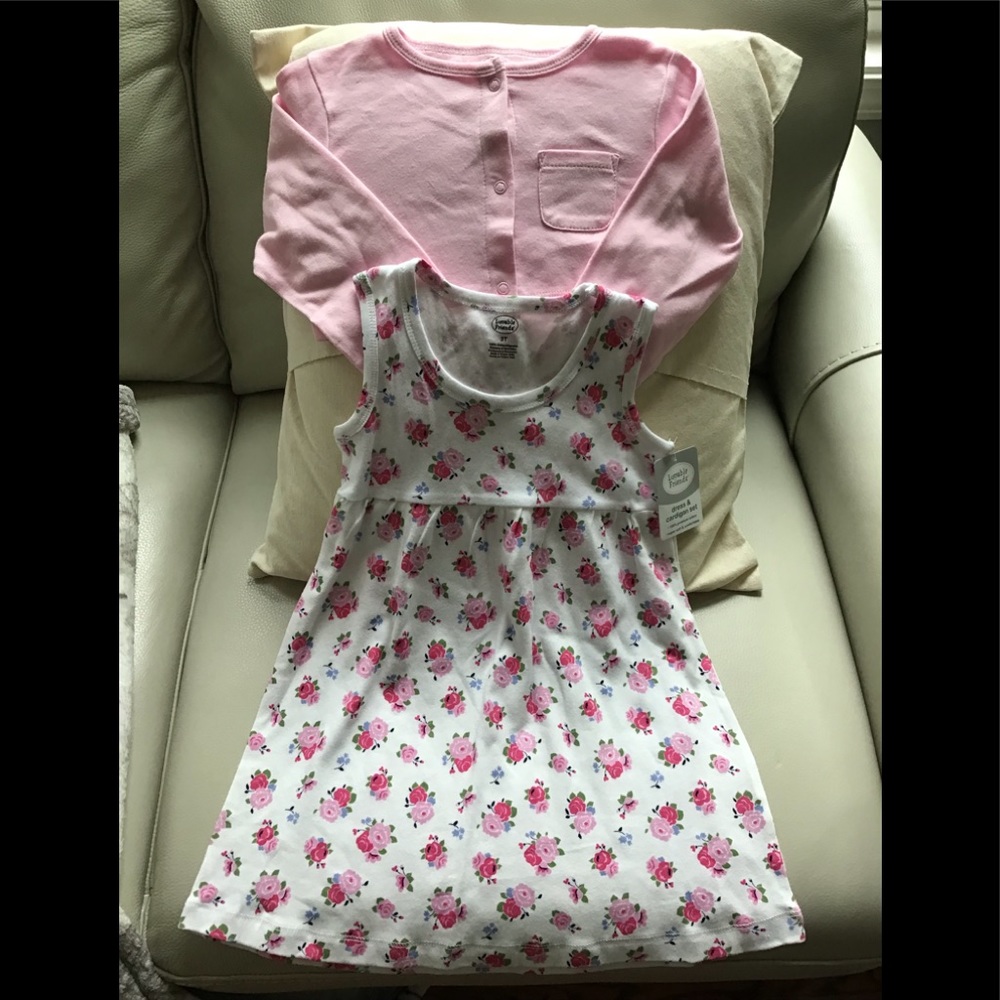 NWT Luvable Friends dress & cardigan set size 3T